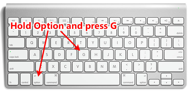 mac keyboard shortcut for copyright symbol